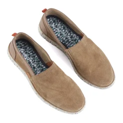 Amber Perforated Suede Slip-On