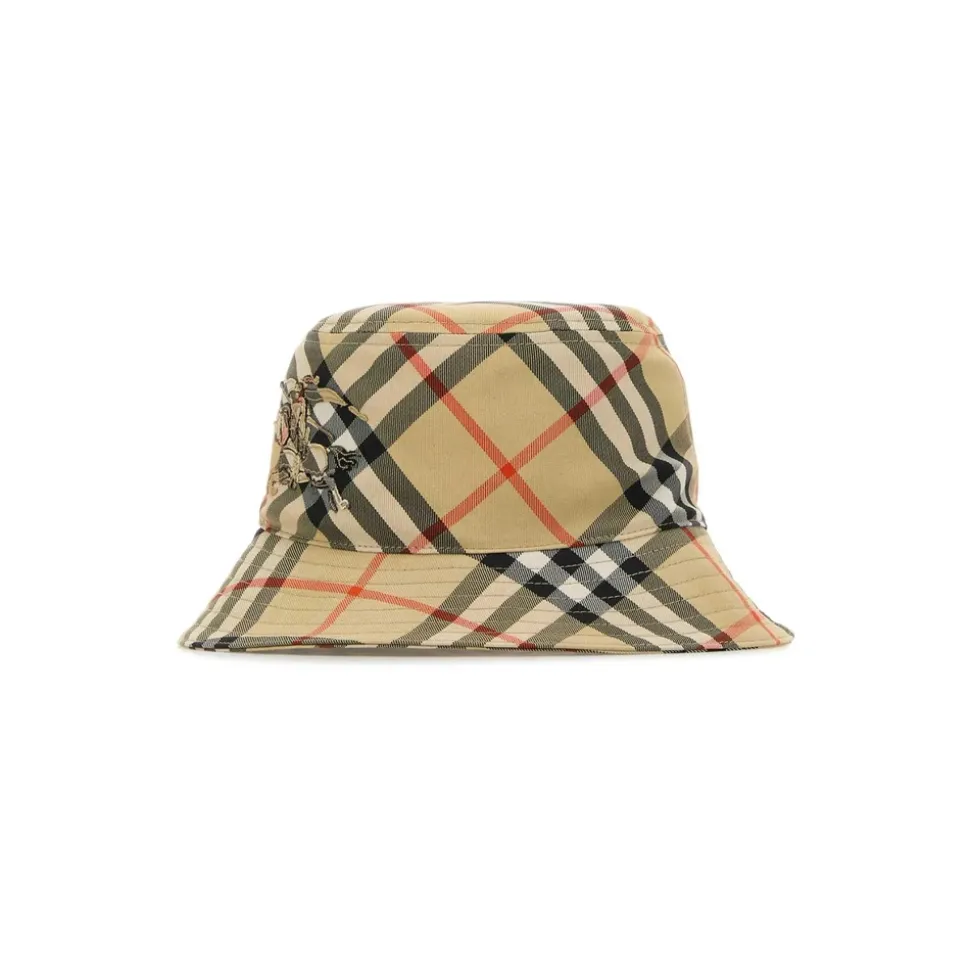Archive Beige Classic Check Flat Crown Dropped Narrow Brim