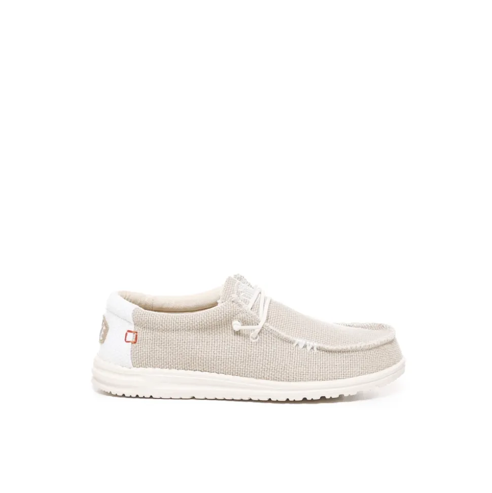 Beige Canvas Platte Schoenen