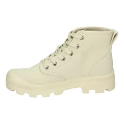Beige Sportieve Midden Schoenen met Rubberen Zool