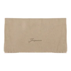 Beige Wol Kasjmier Sjaal met Franje