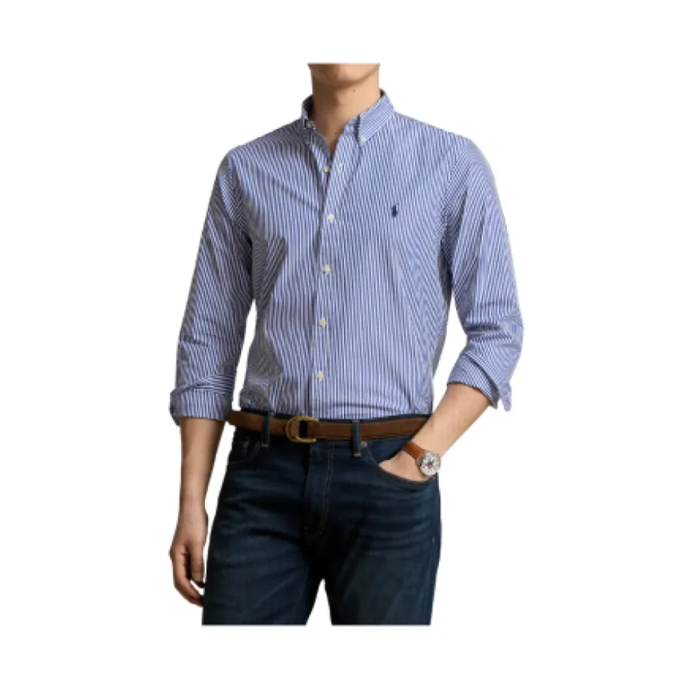 Bengal-Stripe Stretch Poplin Shirt