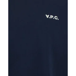 Blauw Crewneck T-shirt met Logo Geborduurd