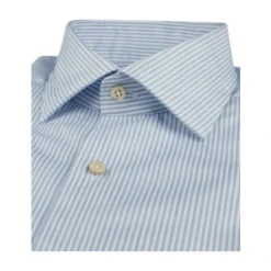 Blauw Gestreept Twill Overhemd