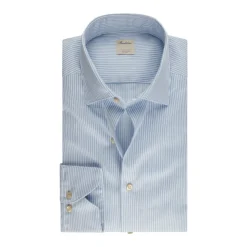 Blauw Gestreept Twill Overhemd