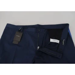Blauwe Katoenen Heren Cropped Broek