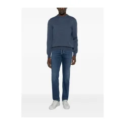 Blauwe Wol Crew Neck Sweater