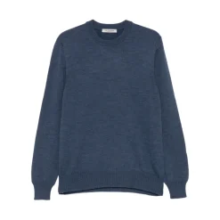Blauwe Wol Crew Neck Sweater