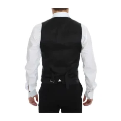 Blauwe Wol Formele Jurk Vest Gilet