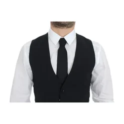 Blauwe Wollen Jurk Vest Elegante Stijl