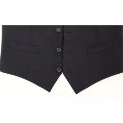 Blauwe Wollen Jurk Vest Elegante Stijl