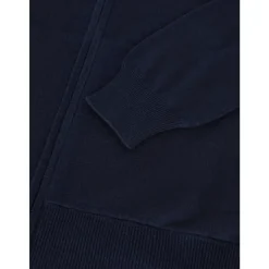 Blauwe Cashmere Zip-Up Bomberjas
