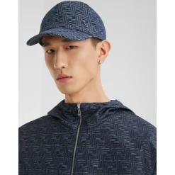 Blauwe Denim Baseballpet Gemaakt in Italië