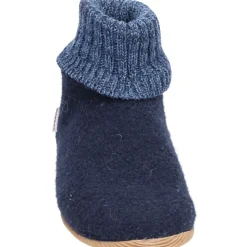 Blauwe Gesloten Pantoffels met Bontvoering