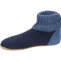 Blauwe Gesloten Pantoffels met Bontvoering