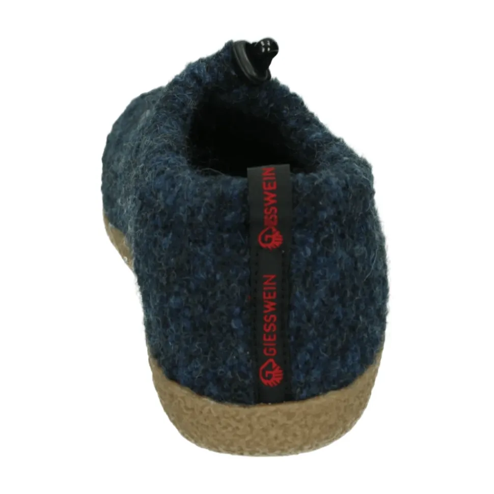 Blauwe Gesloten Pantoffels met Bontvoering