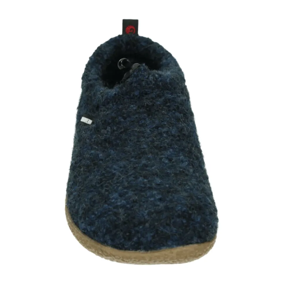 Blauwe Gesloten Pantoffels met Bontvoering