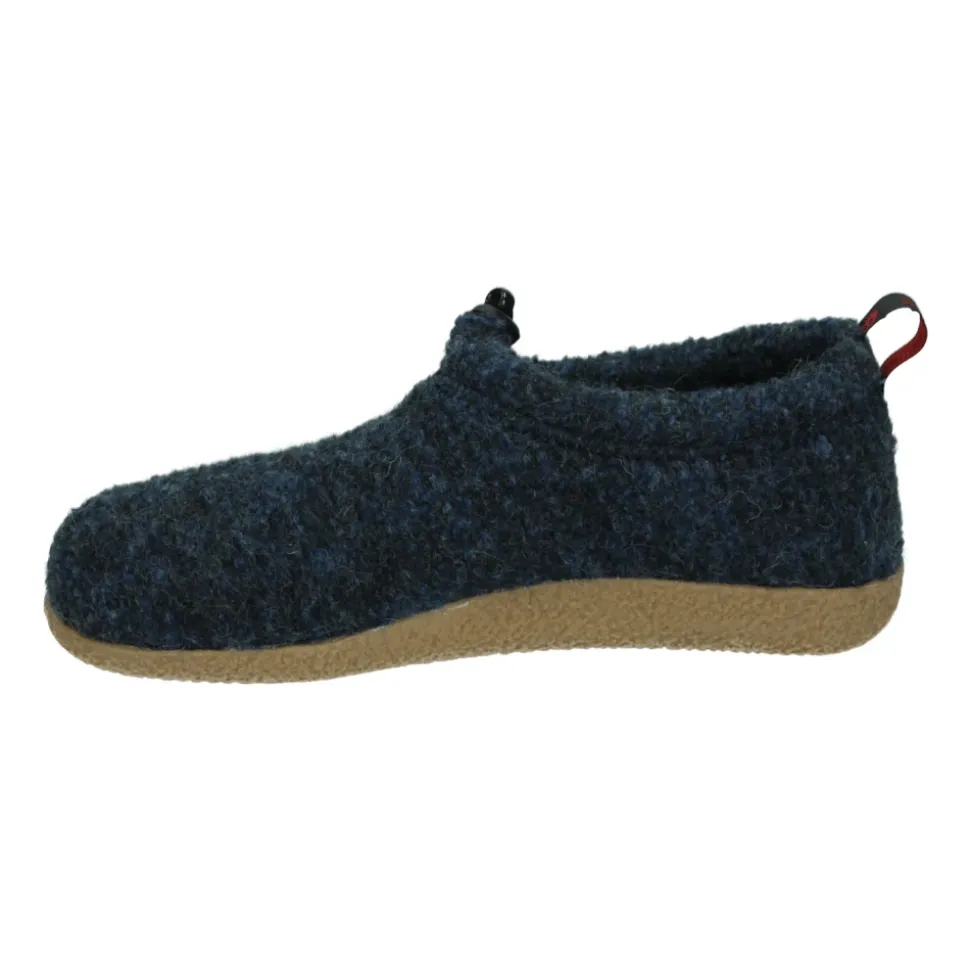Blauwe Gesloten Pantoffels met Bontvoering