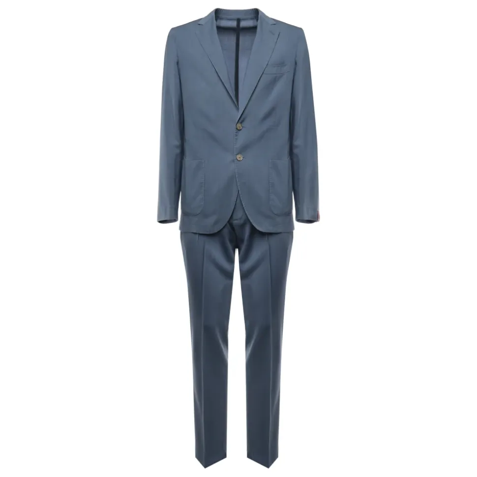 Blauwe Jas met Twee-Knoopssluiting