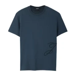Blauw Geborduurd Logo T-shirt