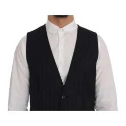 Blauw Gestreept Gilet