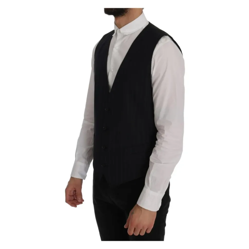 Blauw Gestreept Gilet