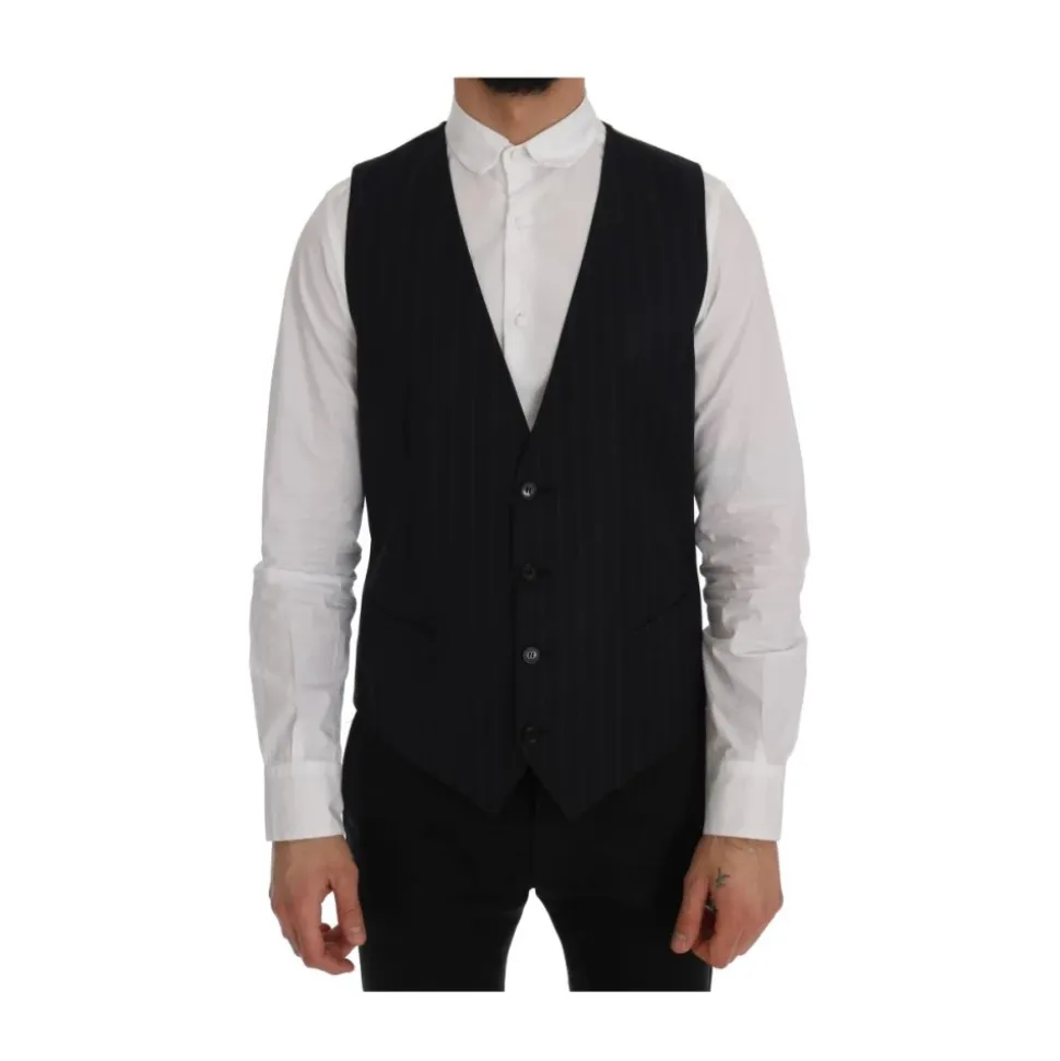 Blauw Gestreept Gilet