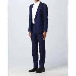 Blauw linnen pak voor heren