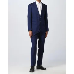 Blauw linnen pak voor heren
