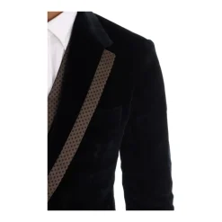 Blauw Velvet Slim 3-Delig Pak
