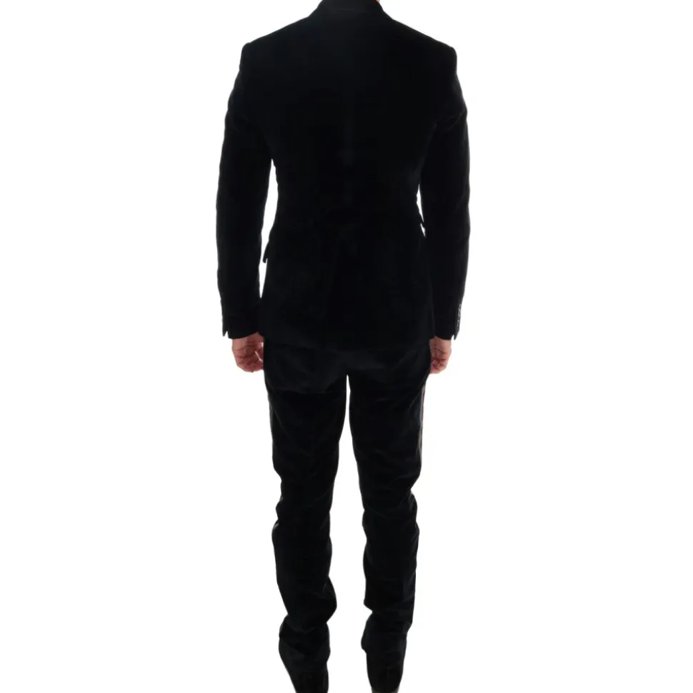 Blauw Velvet Slim 3-Delig Pak