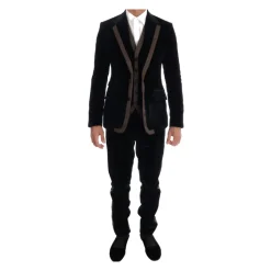 Blauw Velvet Slim 3-Delig Pak