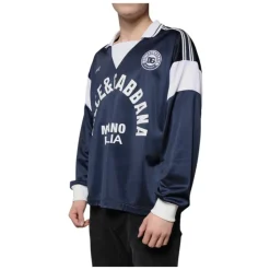 Blauw Wit Milano Lange Mouw Jersey T-shirt