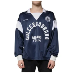 Blauw Wit Milano Lange Mouw Jersey T-shirt