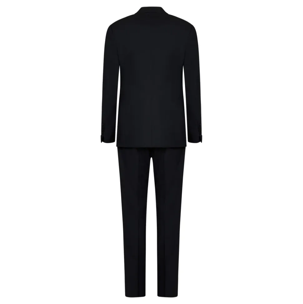 Blauw Wol Tuxedo Pak Single-Breasted