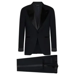 Blauw Wol Tuxedo Pak Single-Breasted
