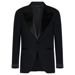 Blauw Wol Tuxedo Pak Single-Breasted
