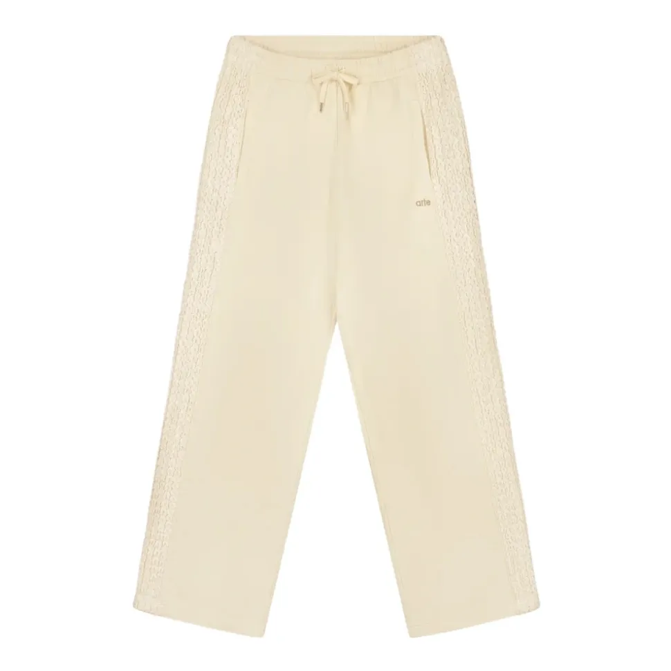 Bloementape Gehaakte Broek Room