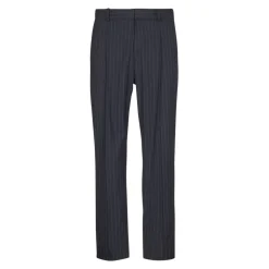 Broek met rechte pijpen in krijtstreep wol