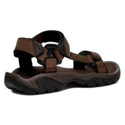 Bruine leren heren wandelsandalen