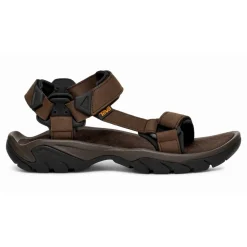 Bruine leren heren wandelsandalen
