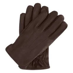 Bruine leren handschoenen met touchscreenfunctie