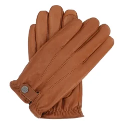 Bruine leren handschoenen met touchscreenfunctie