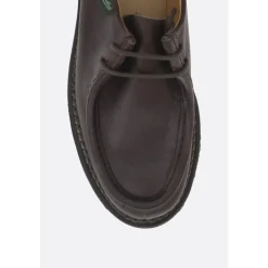 Bruin Leren Derby Platte Schoenen