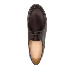 Bruin Leren Derby Platte Schoenen