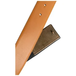Bruin leren DG-logo reliëf riem