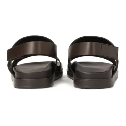 Bruin leren herensandalen