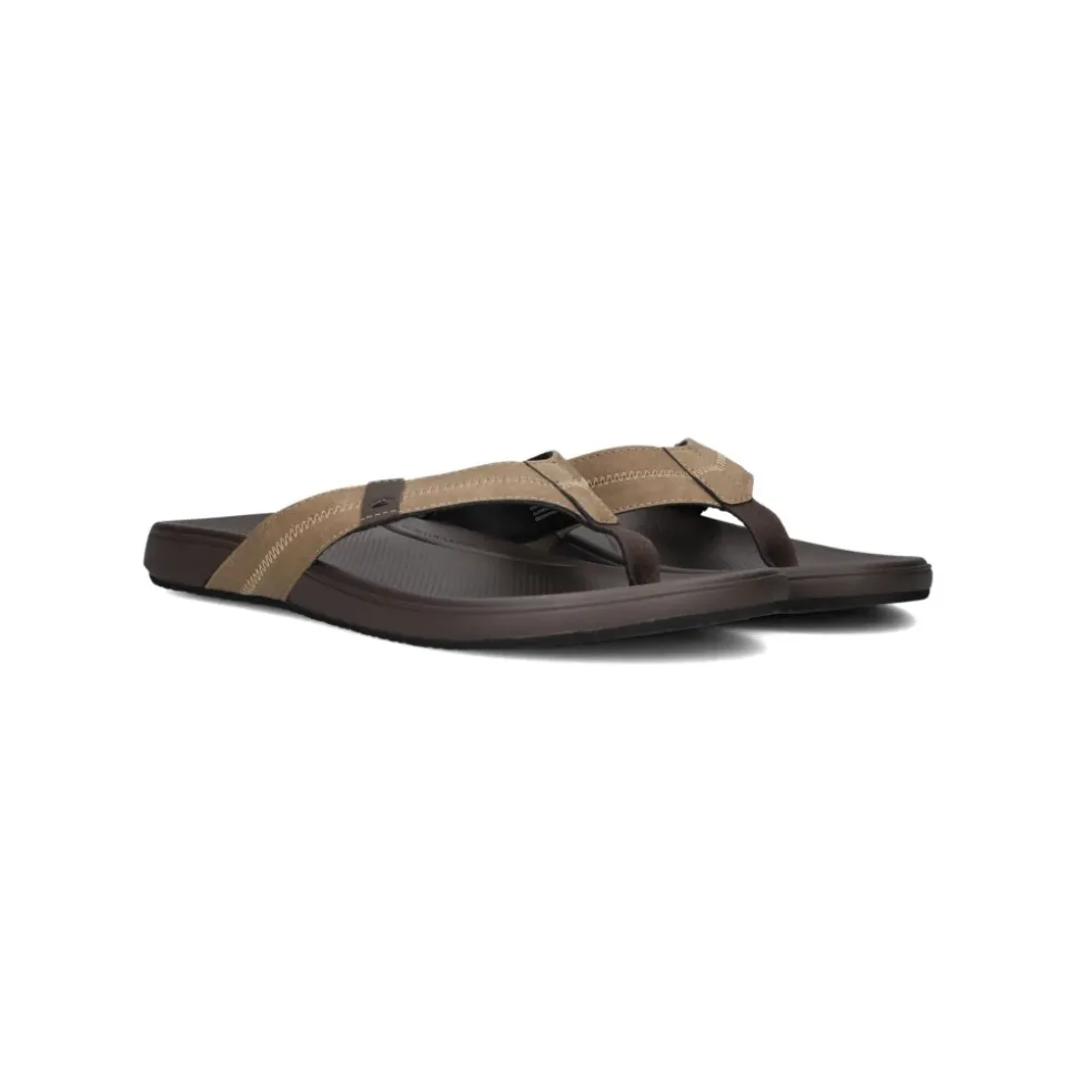 Bruin leren heren slippers stijlvol comfort