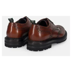 Bruin Leren Platte Schoenen Stijlvol Kwaliteit