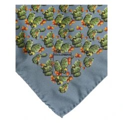 Cactus Print Zijden Foulard Sjaal